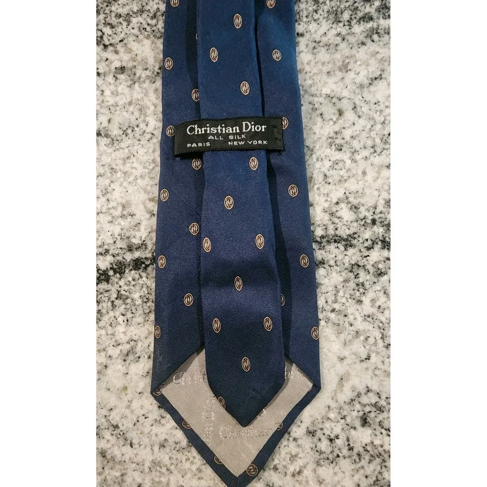 CHRISTIAN DIOR TIE BUNDLE OF 2 SILK USA MONSIEUR YELLOW BLUE PATTERNS DESIGNER